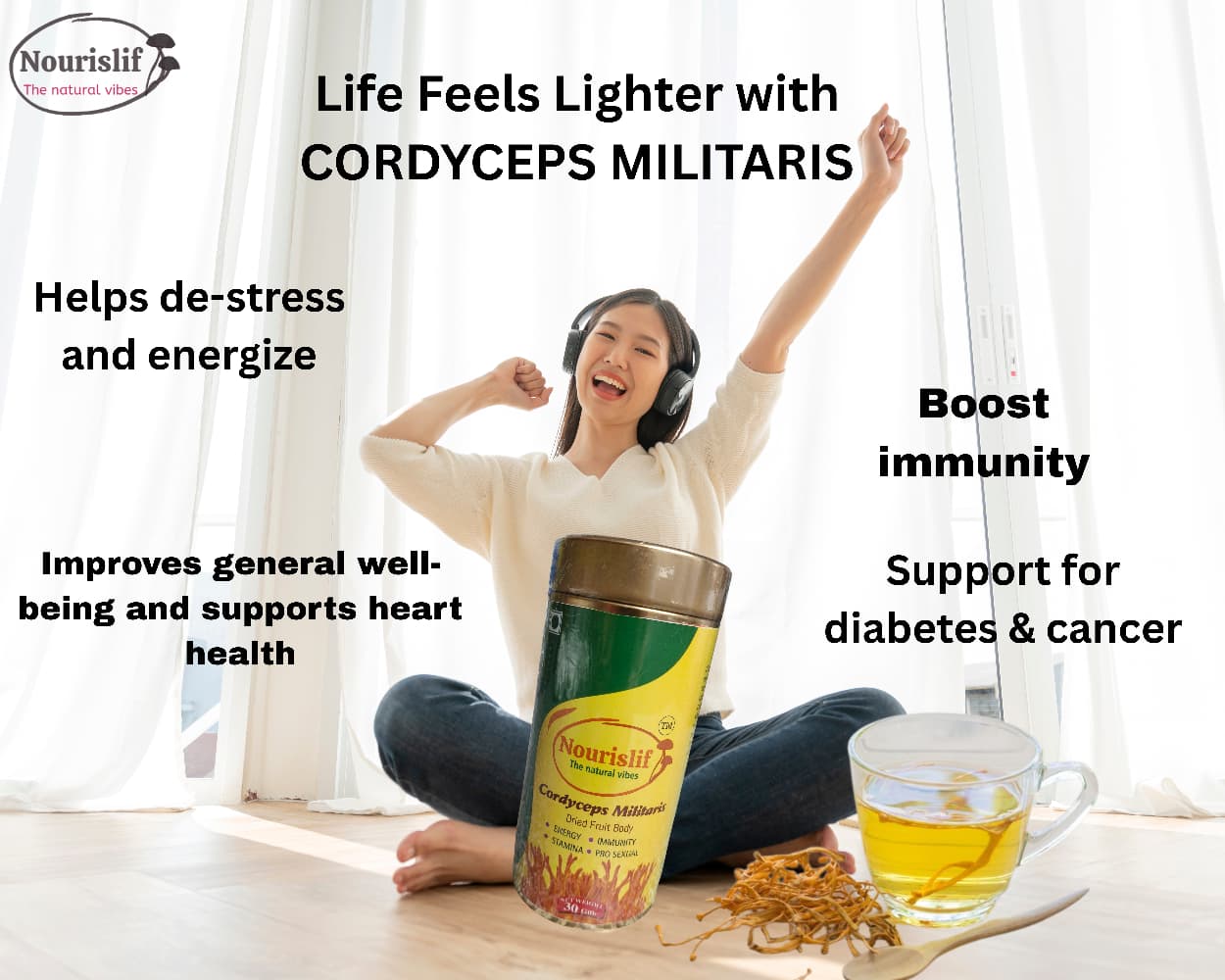 Premium Cordyceps Militaris (Keeda Jadi) 30gm – 100% Natural Himalayan Medicinal Mushroom